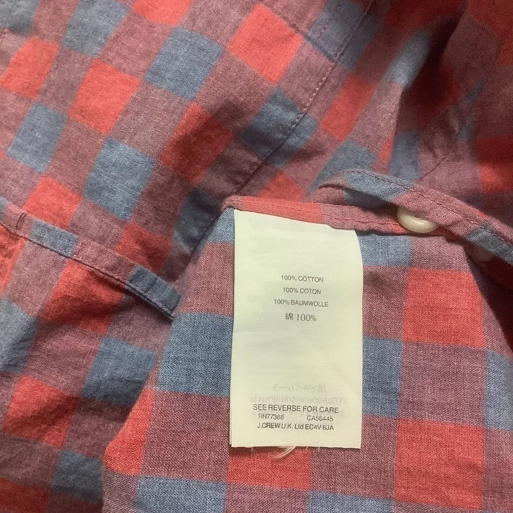 J.Crew Men's‎ Classic Gingham Button Down Short Sleeve Shirt XL